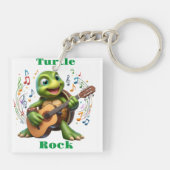 Groovy Turtle Jamming Out Sleutelhanger (Achterkant)