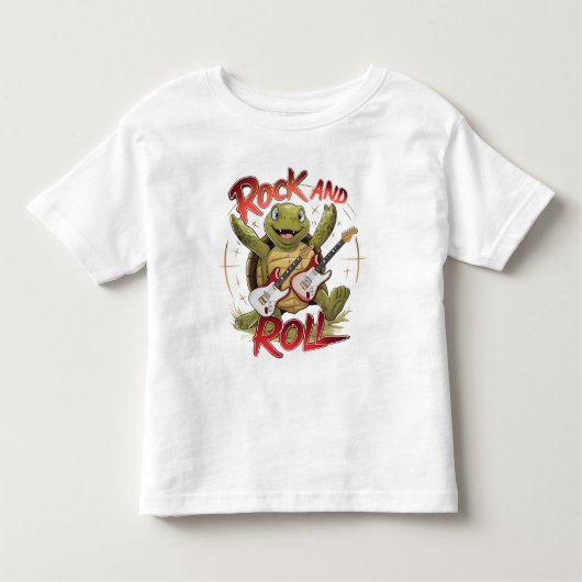 Groovy Turtle Rockt Uit Rock And Roll Kinder Shirts (Voorkant)