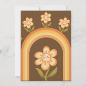 Groovy twee boho daisy regenboog verjaardag kaart (Achterkant)
