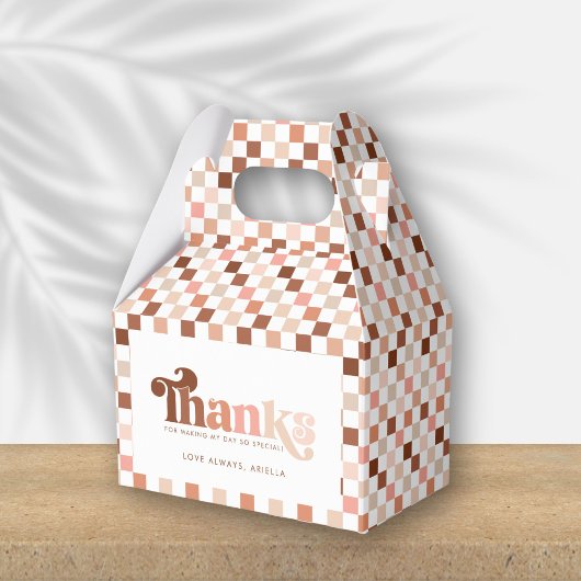 Groovy twee coole meisjes geruit 2e verjaardag bedankdoosjes