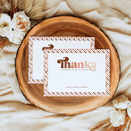 Groovy twee coole meisjes geruit 2e verjaardag bedankkaart