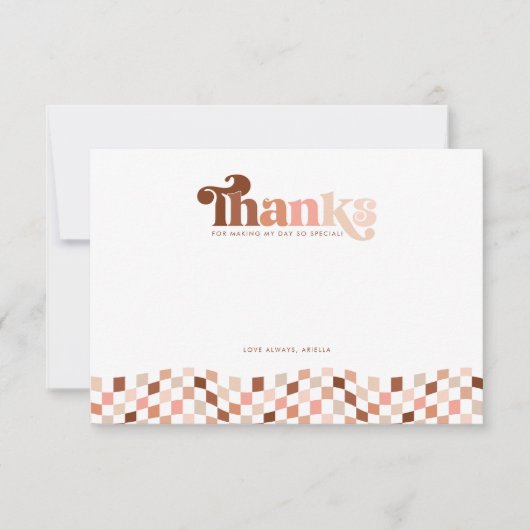 Groovy twee coole meisjes geruit 2e verjaardag bedankkaart (Voorkant)