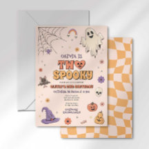 Groovy Twee Griezelige Halloween Tweede Verjaardag