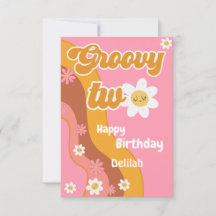 Groovy twee retro vintage tweede gelukkige verjaar