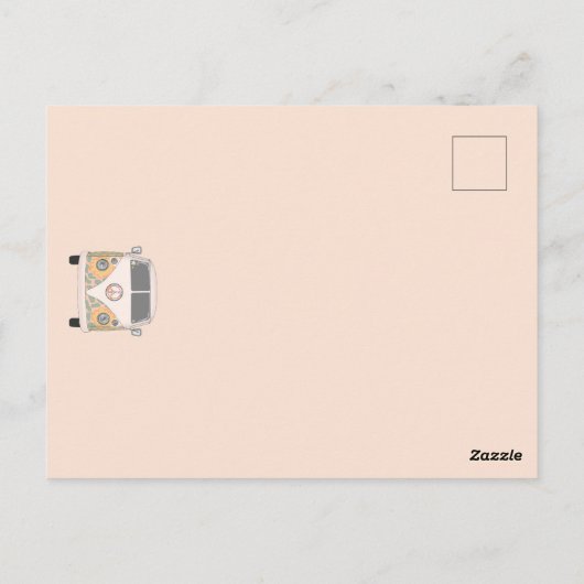 Groovy tweede verjaardag, 70s retro themauitnodigi briefkaart (Achterkant)