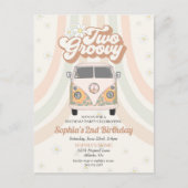 Groovy tweede verjaardag, 70s retro themauitnodigi briefkaart (Voorkant)