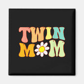Groovy Twin Mama Funny Mother's Day For New Mom Of Magneet (Voorkant)