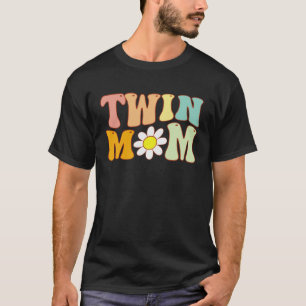 Groovy Twin Mama Moederdag Voor Nieuwe Moeder Van  T-shirt