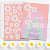 Groovy Two Daisy Arch 2e verjaardag Kaart