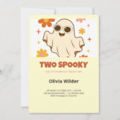 Groovy Two Spooky 2de verjaardagsuitnodiging Kaart (Voorkant)
