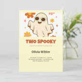 Groovy Two Spooky 2de verjaardagsuitnodiging Kaart (Staand voorkant)