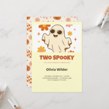 Groovy Two Spooky 2de verjaardagsuitnodiging