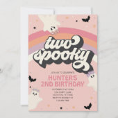 Groovy Two Spooky Girl 2e verjaardag Halloween Kaart (Voorkant)