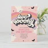 Groovy Two Spooky Girl 2e verjaardag Halloween Kaart (Staand voorkant)