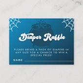 Groovy Typography Halloween Boy Blue Diaper Raffle Informatiekaartje (Voorkant)