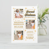 Groovy Typography Retro 70's Sweet Sixteen Kaart (Staand voorkant)