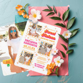 Groovy Typography Retro 70's Sweet Sixteen Kaart