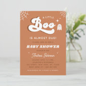 Groovy Typography Retro Ghost Baby shower Party Kaart (Staand voorkant)