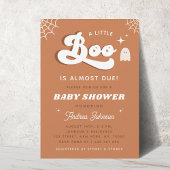 Groovy Typography Retro Ghost Baby shower Party Kaart