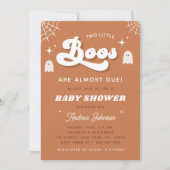 Groovy Typography Retro Ghost Twin Baby shower Kaart (Voorkant)