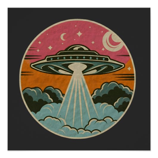Groovy Ufo Beam Perfect Poster (Voorkant)
