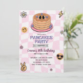 Groovy uitnodiging pannenkoekenfeest (Staand voorkant)