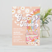 Groovy uitnodiging voor de 3e verjaardag (Staand voorkant)