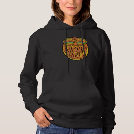 Groovy Uncle 70s Aesthetic Nostalgia 1970's Retro  Hoodie (Voorkant)