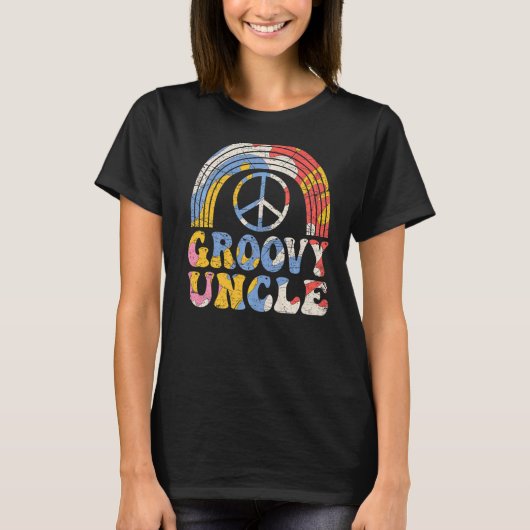 Groovy Uncle 70s Aesthetic Nostalgia 1970's Retro  T-shirt (Voorkant)
