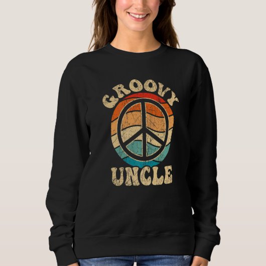 Groovy Uncle 70s Aesthetic Nostalgia 1970's Retro Trui (Voorkant)