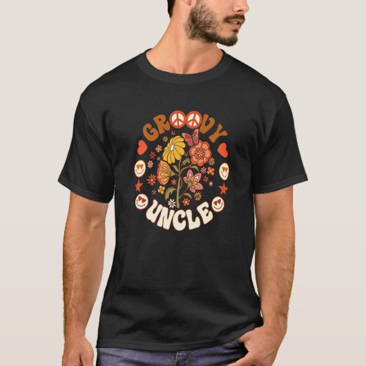 Groovy Uncle Groovy Birthday Matching Birthday Par T-shirt (Voorkant)