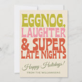 Groovy Unieke Retro Grappige Eierpunch Aangepaste  Feestdagenkaart (Voorkant)