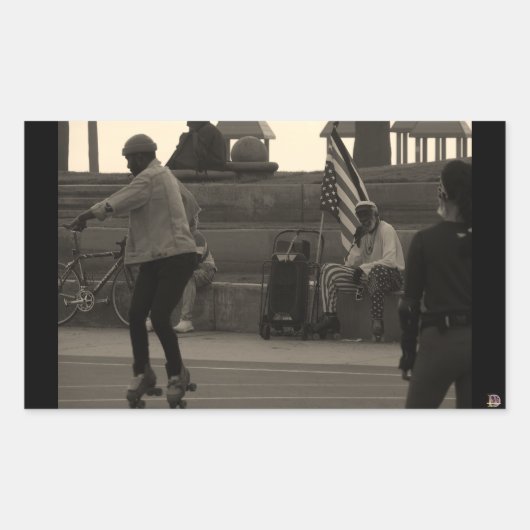 Groovy United Schaatsen Summertime Foto Rechthoekige Sticker (Voorkant)