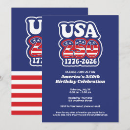  Groovy USA 250 - America's 250th Birthday Party Kaart