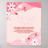 Groovy Valentijn Baby shower Late Night Luiers Poster (Voorkant)