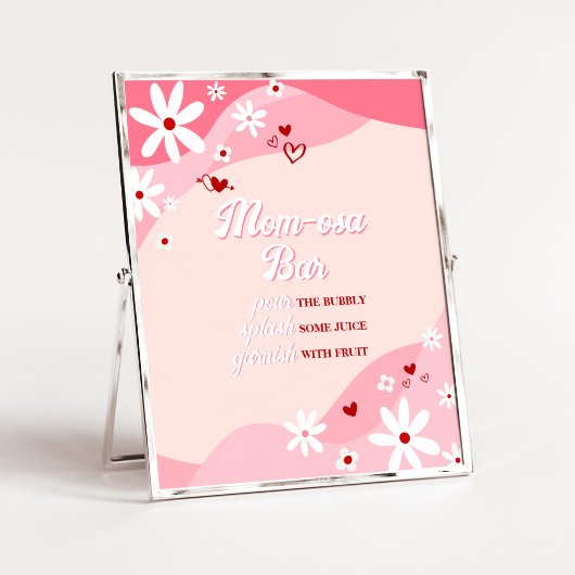Groovy Valentijn Baby shower Moeder Osa Bar Poster