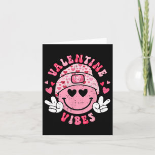 Groovy Valentijn Vibes Smile Face Valentijnsdag G Kaart