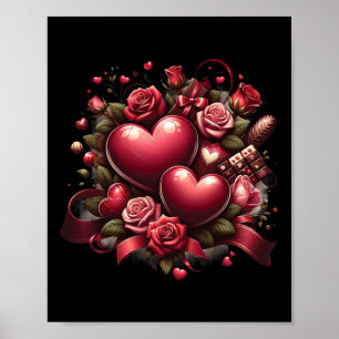 Groovy Valentijn Vibes Valentijnsdag Meisjes Vrouw Poster