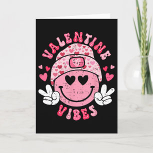 Groovy Valentijns Vibes Smile Face Valentijnsdag G Kaart