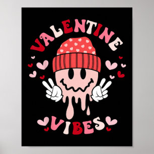 Groovy Valentijns Vibes Valentijnsdag Smile Face G Poster