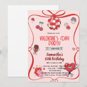 Groovy valentijnsdag feest uitnodiging (Voorkant / Achterkant)