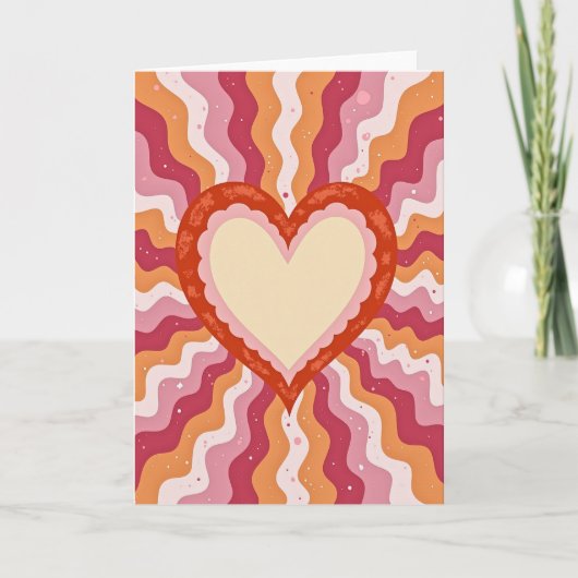 Groovy Valentijnshartkaart Kaart (Voorkant)