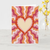 Groovy Valentijnshartkaart Kaart (Gele Bloem)