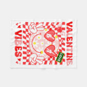 Groovy Valentine Vibes Happy Valentine's Day Girl  Fleece Deken (Voorkant (Horizontaal))
