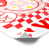 Groovy Valentine Vibes Happy Valentine's Day Girl  Poster (Hoek)