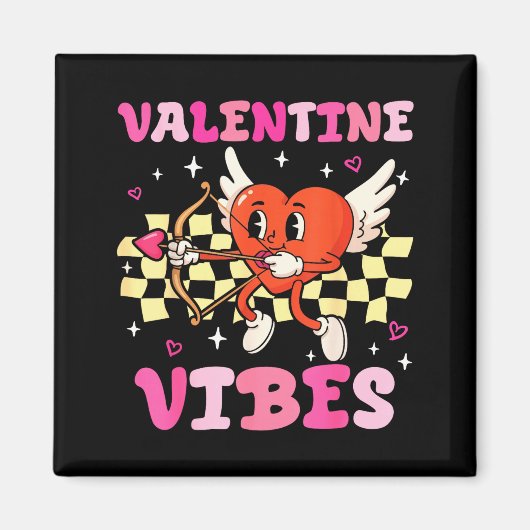Groovy Valentine Vibes Heart Cud Women Men  Magneet (Voorkant)
