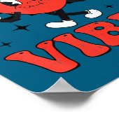 Groovy Valentine Vibes Heart Peace Valentines Day  Poster (Hoek)