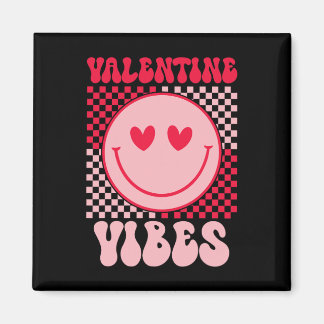 Groovy Valentine Vibes Valentines Day For Girl Wom Magneet