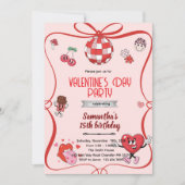 Groovy valentines day party invitation  kaart (Voorkant)