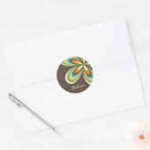 Groovy Verjaardag Bedankt Retro 70s Hippie Flower Ronde Sticker (Envelop)